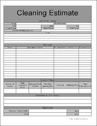 Cleaning Estimate Form Toptier Business