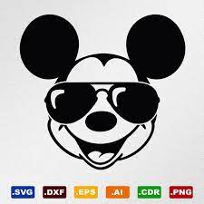 Mickey Mouse Head Sunglasses Svg Dxf Eps Ai Cdr Vector | Etsy | Mickey, Mickey  mouse, Stencils printables