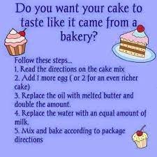 To make box cake moist, add two egg yolks along with the eggs as the recipe instructs. Ok Ill Try Bakery Cakes Cake Tasting Rich Cake