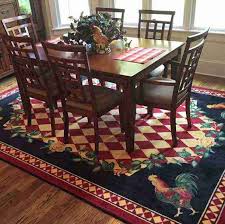 high country rooster rug rustic log