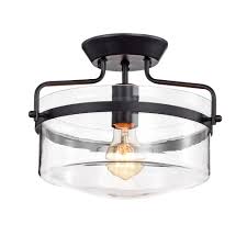 Warehouse Of Tiffany Merwin 1 Light Matte Black Semi Flushmount Ceiling Lamp Cm0181 The Home Depot