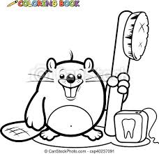 You can print or color them online at getdrawings.com for absolutely free. Beaver With A Toothbrush And Floss Black And White Coloring Page Beaver Holding A Toothbrush And Dental Floss Vector Canstock
