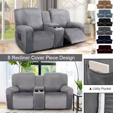 Stretch Velvet 2 Seater Recliner Couch