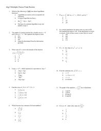 Alg 2 Multiple Choice Final Review