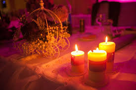 table setup cloth flower candle