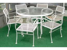 Vintage White Wrought Iron Chairs With
