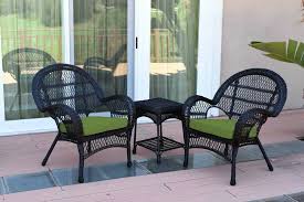 3pc Santa Maria Black Wicker Chair Set