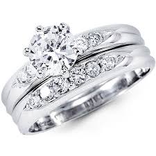 Rings often form the heart of many jewellery collections. 14k White Gold Round Cubic Zirconia Wedding Ring Set At Jewelryvortex Com Free Shipping Over 100