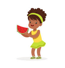 Image result for cartoon toothless girl eating watermelon