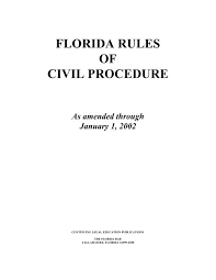 florida rules of civil procedure as