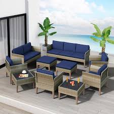 Tk Classics Isla 10 Piece Wicker Patio