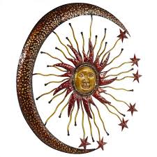 Indoor Outdoor Sun And Moon Wall Decor