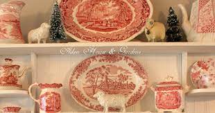 Red And White Transferware At