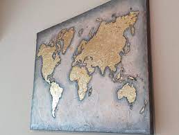 Original Painting World Map Wall Art