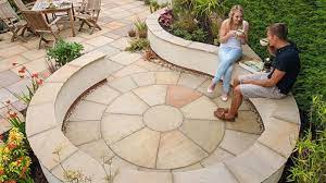 indian sandstone garden paving circle