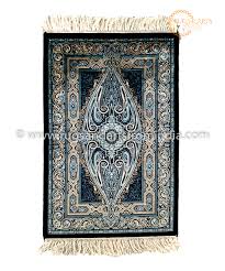 blue silk on silk carpet 2 x 6