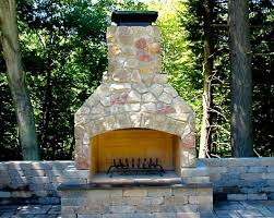 Outdoor Fireplace Kit Construction From
