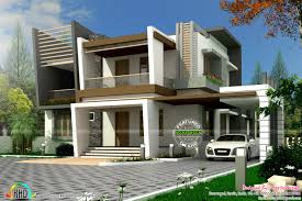 Floor plans are typically drawn with 4 roof drainage plan: Modern Contemporary Home 400 Sq Yards Kerala Home Design And Floor Plans 8000 Houses