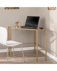 A computer system corner desk is a smart solution to save room within your personal workplace or home. New Deals On Kemble Metal Glass Corner Desk Soft Gold