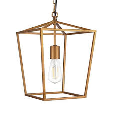 Antique Brass Lantern Pendant Lighting Industrial 1 Light Metal Ceiling Lamp With Hanging Chain Takeluckhome Com