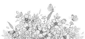 flower clipart black and white images