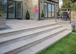 image result for patio steps down to