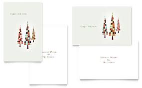 Modern Holiday Trees Greeting Card Template Design