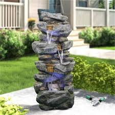Resin Floor Tiered Water Fall Fountain