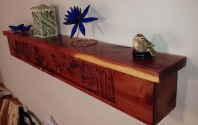 Carved Fireplace Mantel Cedar Shelf