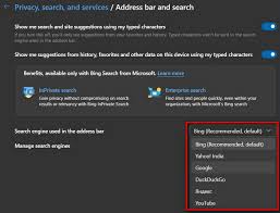 Select the default search engine, then select from the list of search providers. How To Change Default Search Engine In Microsoft Edge 2021 Thcbin Tech Blog