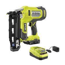 ryobi p326kn one 18v 16 gauge cordless airstrike finish nailer with 1 5 ah battery and charger