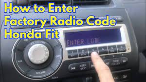 how to enter radio code honda fit you