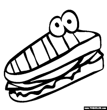 Healthy and unhealthy food coloring pages gallery. Fast Food Online Coloring Pages