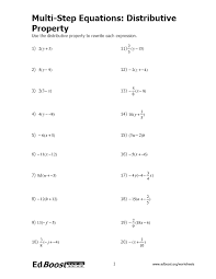 Worksheet will open in a new window. Multi Step Equations Distributive Property Edboost