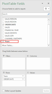 quarters and years with excel pivot tables
