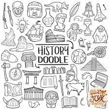 History Doodle Icon Vectors Subject