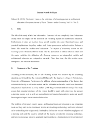 Reaction paper here's an excerpt from a sample reaction paper.nothing about the play stimulated examples of critiques include a critique of an artist's work, literary criticism, and scholarly essays. How To Write An Article Critique A Basic Guide For Students
