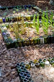 wine bottles as garden markers make