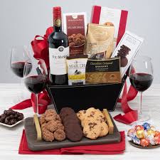 red wine dark chocolate gift basket