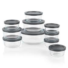 20 Piece Set With Gray Lids