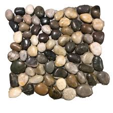 mixed colors pebble shower wall floor