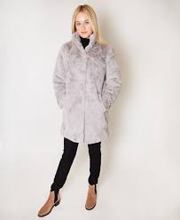 Rino Pelle Nonna Grey Faux Fur Coat