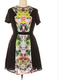 Details About Prabal Gurung For Target First Date Black Floral Mirror Print Dress Size 12
