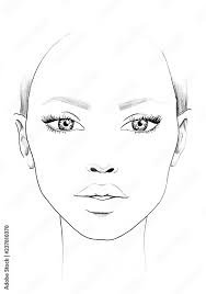 face chart makeup artist blank