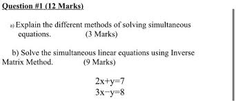 solve the simultaneous linear equations