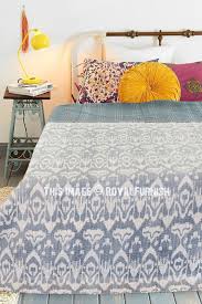 grey twin size indian ikat cotton