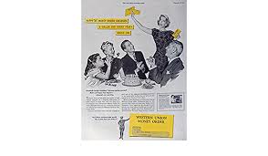 Usps money orders offer additional space for the address of the recipient. Amazon Com Western Union Money Order 40 S Print Ad Color Illustration Birthday Party Authentic Original Vintage 1947 Saturday Evening Post Magazine Print Art Posters Prints