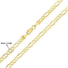 10k Yellow Gold 3 5mm Diamond Cut Oval Figaro Chain With