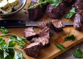 grilled sirloin tip steaks with shallot
