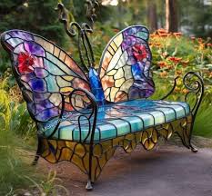 Stained Glass Bench Home Design